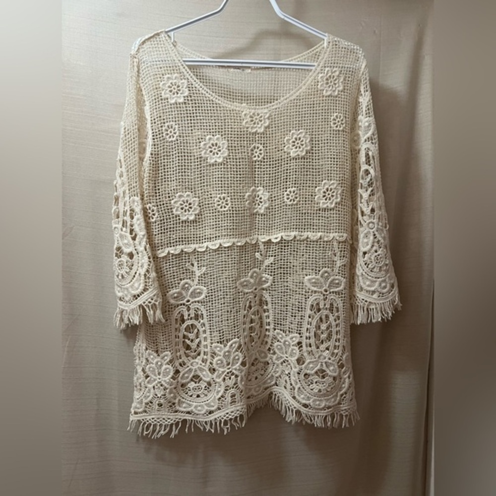⚫️ BOGO Lovely 153 crochet summer bohemian hippie women’s top medium/large